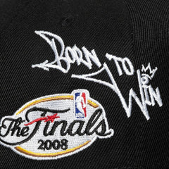 Black Boston Celtics 2008 NBA Finals Born To Win Pro Crown Adjustable Hat | NBA