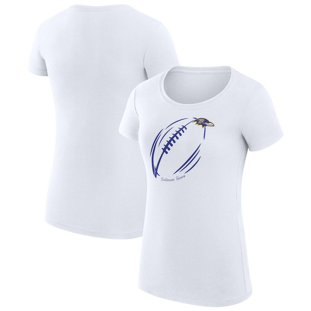 Baltimore Ravens G-III 4Her by Carl Banks Women's Super-Slim Fit Lightweight Subtle Football T-Shirt | NFL Sale