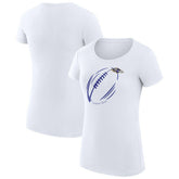 Baltimore Ravens G-III 4Her by Carl Banks Women's Super-Slim Fit Lightweight Subtle Football T-Shirt | NFL Sale