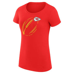 Kansas City Chiefs G-III 4Her by Carl Banks Women's Super-Slim Fit Lightweight Subtle Football T-Shirt | NFL Discount