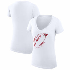 Tampa Bay Buccaneers G-III 4Her by Carl Banks Women's Super-Slim Fit Lightweight Subtle Football V-Neck T-Shirt | NFL New