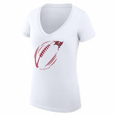 Tampa Bay Buccaneers G-III 4Her by Carl Banks Women's Super-Slim Fit Lightweight Subtle Football V-Neck T-Shirt | NFL New