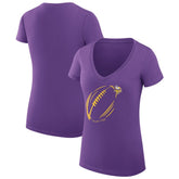 Minnesota Vikings G-III 4Her by Carl Banks Women's Super-Slim Fit Lightweight Subtle Football V-Neck T-Shirt | NFL Online
