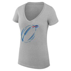 Buffalo Bills G-III 4Her by Carl Banks Women's Super-Slim Fit Lightweight Subtle Football V-Neck T-Shirt | NFL Outlet