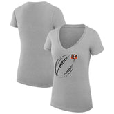 Cincinnati Bengals G-III 4Her by Carl Banks Women's Super-Slim Fit Lightweight Subtle Football V-Neck T-Shirt | NFL New