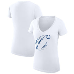 Indianapolis Colts G-III 4Her by Carl Banks Women's Super-Slim Fit Lightweight Subtle Football V-Neck T-Shirt | NFL Hot