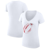 Kansas City Chiefs G-III 4Her by Carl Banks Women's Super-Slim Fit Lightweight Subtle Football V-Neck T-Shirt | NFL On sale