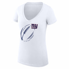New York Giants G-III 4Her by Carl Banks Women's Super-Slim Fit Lightweight Subtle Football V-Neck T-Shirt | NFL Sale