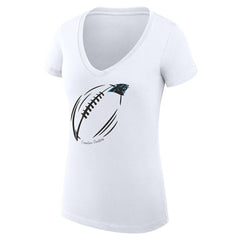 Carolina Panthers G-III 4Her by Carl Banks Women's Super-Slim Fit Lightweight Subtle Football V-Neck T-Shirt | NFL US