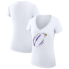 Minnesota Vikings G-III 4Her by Carl Banks Women's Super-Slim Fit Lightweight Subtle Football V-Neck T-Shirt | NFL Discount