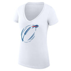 Buffalo Bills G-III 4Her by Carl Banks Women's Super-Slim Fit Lightweight Subtle Football V-Neck T-Shirt | NFL New