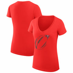 Tampa Bay Buccaneers G-III 4Her by Carl Banks Women's Super-Slim Fit Lightweight Subtle Football V-Neck T-Shirt | NFL US