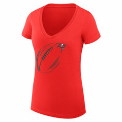 Tampa Bay Buccaneers G-III 4Her by Carl Banks Women's Super-Slim Fit Lightweight Subtle Football V-Neck T-Shirt | NFL US