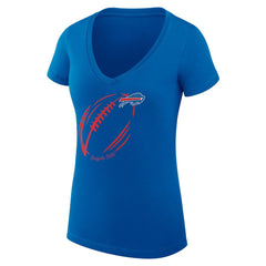 Buffalo Bills G-III 4Her by Carl Banks Women's Super-Slim Fit Lightweight Subtle Football V-Neck T-Shirt | NFL US