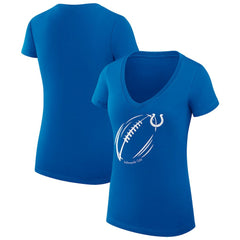 Indianapolis Colts G-III 4Her by Carl Banks Women's Super-Slim Fit Lightweight Subtle Football V-Neck T-Shirt | NFL Sale