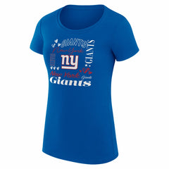 New York Giants G-III 4Her by Carl Banks Women's Super-Slim Fit Lightweight Collage Team T-Shirt | NFL Outlet