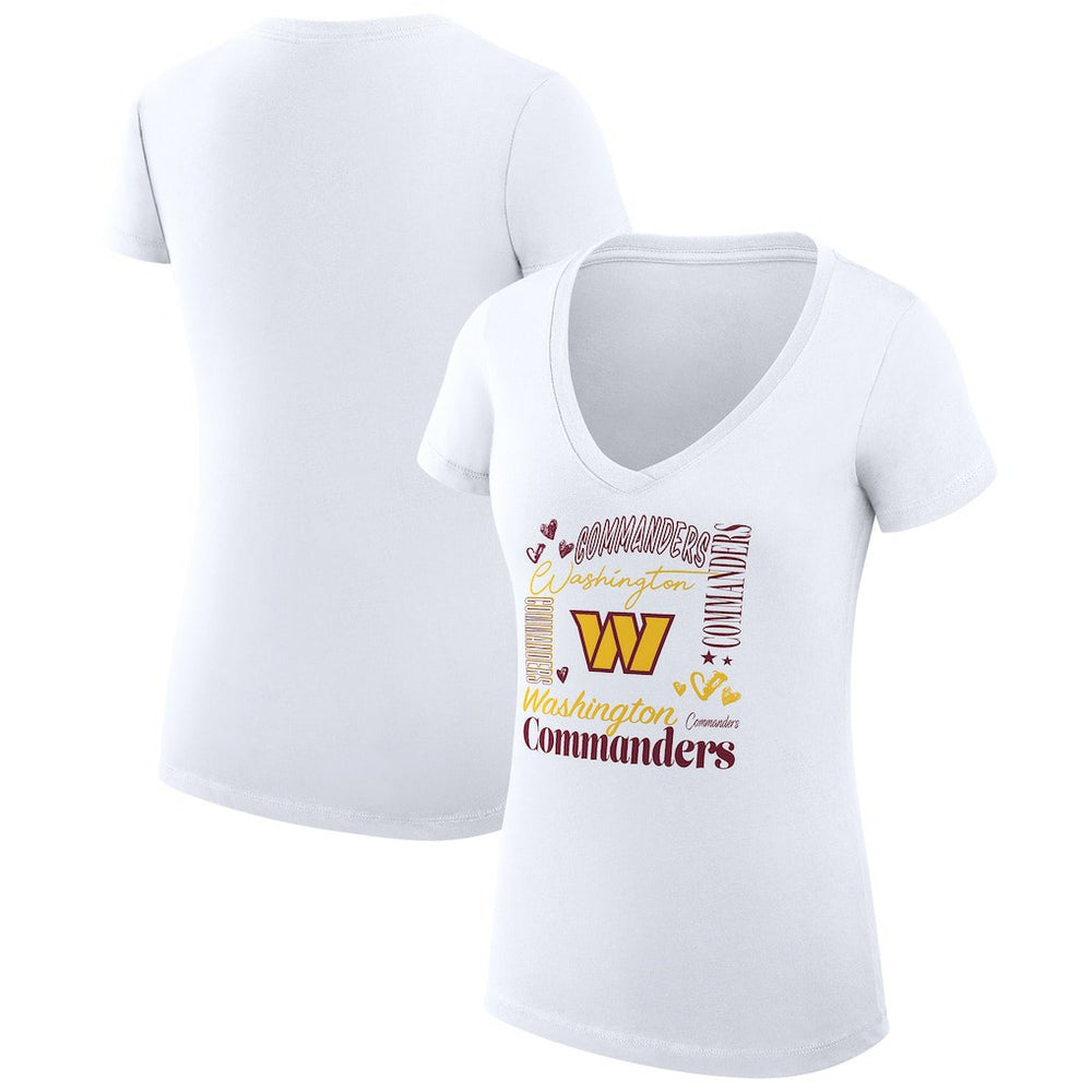 Washington Commanders G-III 4Her by Carl Banks Women's Super-Slim Fit Lightweight Collage Team V-Neck T-Shirt | NFL Online
