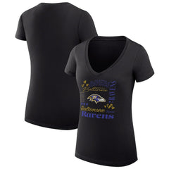 Baltimore Ravens G-III 4Her by Carl Banks Women's Super-Slim Fit Lightweight Collage Team V-Neck T-Shirt | NFL Discount