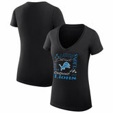 Detroit Lions G-III 4Her by Carl Banks Women's Super-Slim Fit Lightweight Collage Team V-Neck T-Shirt | NFL Outlet