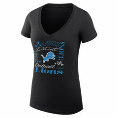 Detroit Lions G-III 4Her by Carl Banks Women's Super-Slim Fit Lightweight Collage Team V-Neck T-Shirt | NFL Outlet