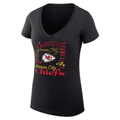 Kansas City Chiefs G-III 4Her by Carl Banks Women's Super-Slim Fit Lightweight Collage Team V-Neck T-Shirt | NFL Hot