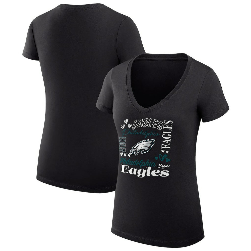 Philadelphia Eagles G-III 4Her by Carl Banks Women's Super-Slim Fit Lightweight Collage Team V-Neck T-Shirt | NFL Near me