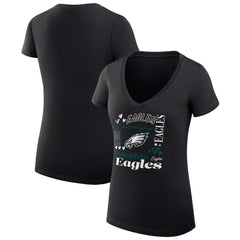 Philadelphia Eagles G-III 4Her by Carl Banks Women's Super-Slim Fit Lightweight Collage Team V-Neck T-Shirt | NFL Near me