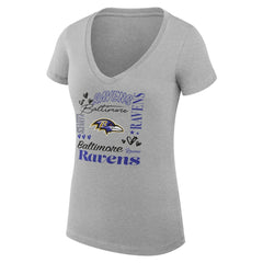 Baltimore Ravens G-III 4Her by Carl Banks Women's Super-Slim Fit Lightweight Collage Team V-Neck T-Shirt | NFL Outlet