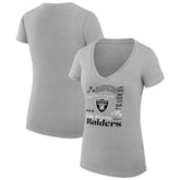Las Vegas Raiders G-III 4Her by Carl Banks Women's Super-Slim Fit Lightweight Collage Team V-Neck T-Shirt | NFL Hot