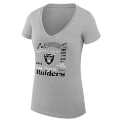 Las Vegas Raiders G-III 4Her by Carl Banks Women's Super-Slim Fit Lightweight Collage Team V-Neck T-Shirt | NFL Hot