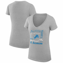 Detroit Lions G-III 4Her by Carl Banks Women's Super-Slim Fit Lightweight Collage Team V-Neck T-Shirt | NFL New