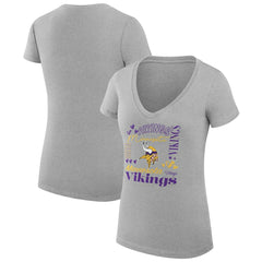 Minnesota Vikings G-III 4Her by Carl Banks Women's Super-Slim Fit Lightweight Collage Team V-Neck T-Shirt | NFL Online