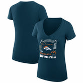 Denver Broncos G-III 4Her by Carl Banks Women's Super-Slim Fit Lightweight Collage Team V-Neck T-Shirt | NFL Hot