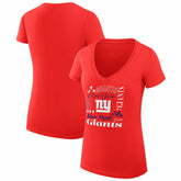 New York Giants G-III 4Her by Carl Banks Women's Super-Slim Fit Lightweight Collage Team V-Neck T-Shirt | NFL Sale