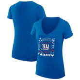 New York Giants G-III 4Her by Carl Banks Women's Super-Slim Fit Lightweight Collage Team V-Neck T-Shirt | NFL Discount