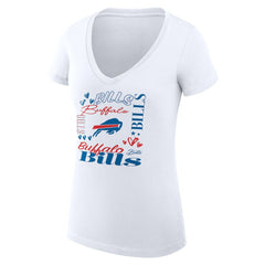 Buffalo Bills G-III 4Her by Carl Banks Women's Super-Slim Fit Lightweight Collage Team V-Neck T-Shirt | NFL On sale