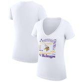 Minnesota Vikings G-III 4Her by Carl Banks Women's Super-Slim Fit Lightweight Collage Team V-Neck T-Shirt | NFL New