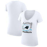 Carolina Panthers G-III 4Her by Carl Banks Women's Super-Slim Fit Lightweight Collage Team V-Neck T-Shirt | NFL Hot