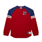New York Rangers Mitchell & Ness Thermal Henley Long Sleeve T-Shirt - NHL T-shirts