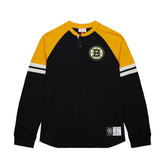 Boston Bruins Mitchell & Ness Thermal Henley Long Sleeve T-Shirt - NHL T-shirts