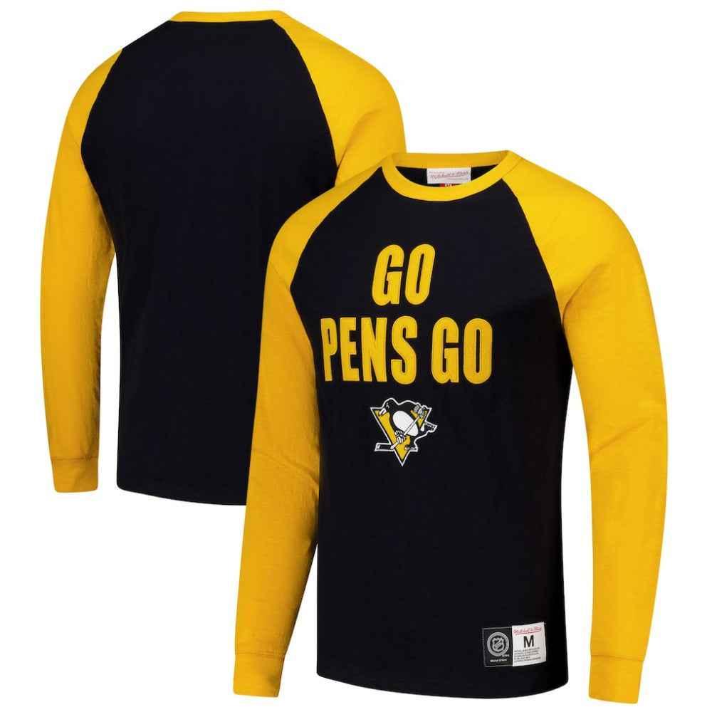 Pittsburgh Penguins Mitchell & Ness Legendary Slub Raglan Long Sleeve T-Shirt - NHL T-shirts