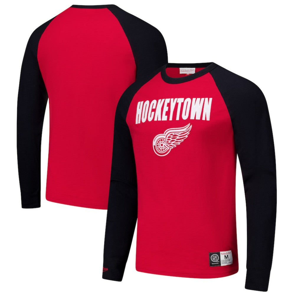 Detroit Red Wings Mitchell & Ness Legendary Slub Raglan Long Sleeve T-Shirt - NHL T-shirts