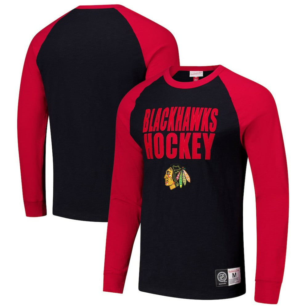 Chicago Blackhawks Mitchell & Ness Legendary Slub Raglan Long Sleeve T-Shirt - NHL T-shirts