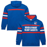 New York Rangers Mitchell & Ness Head Coach Slogan Pullover Hoodie - NHL Hoodies