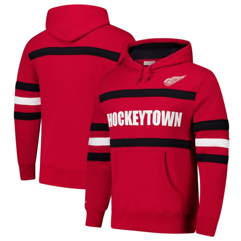 Detroit Red Wings Mitchell & Ness Head Coach Slogan Pullover Hoodie - NHL Hoodies