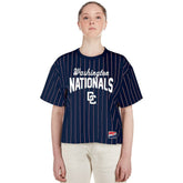 Washington Nationals New Era Women's 2025 City Connect Pinstripe T-Shirt - MLB T-shirts
