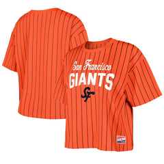 San Francisco Giants New Era Women's 2025 City Connect Boxy Pinstripe T-Shirt - MLB T-shirts