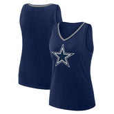 Dallas Cowboys Logo Athletic Women's Plus Size Stellar Win V-Neck Tank Top | NFL New