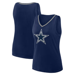 Dallas Cowboys Logo Athletic Women's Plus Size Stellar Win V-Neck Tank Top | NFL New