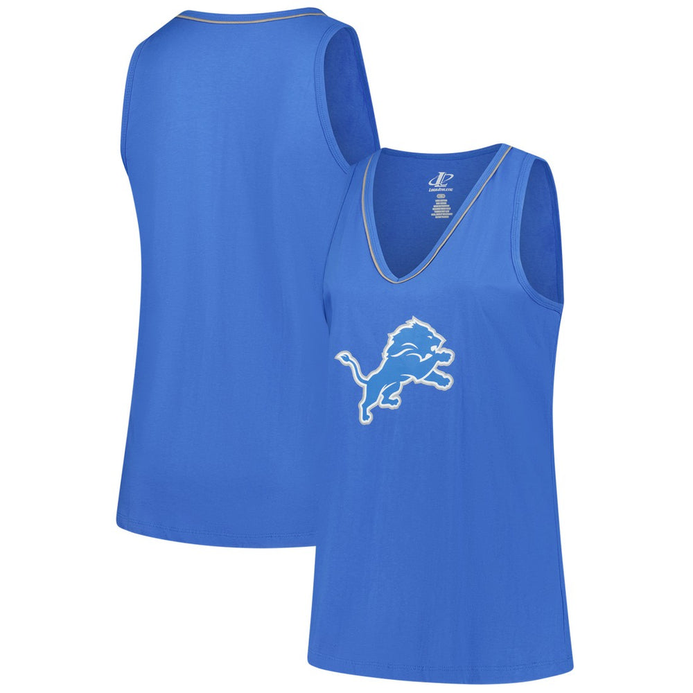 Detroit Lions Logo Athletic Women's Plus Size Stellar Win V-Neck Tank Top | NFL Hot